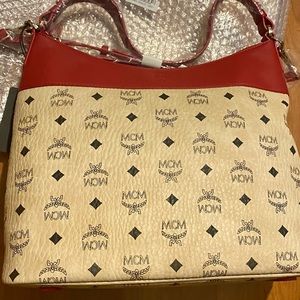 Medium Leather MCM hobo bag